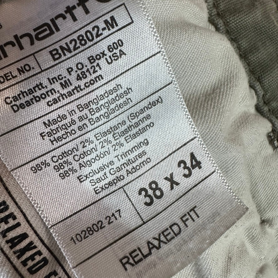 Carhartt Mens 38x34 Green Double Knee Pants