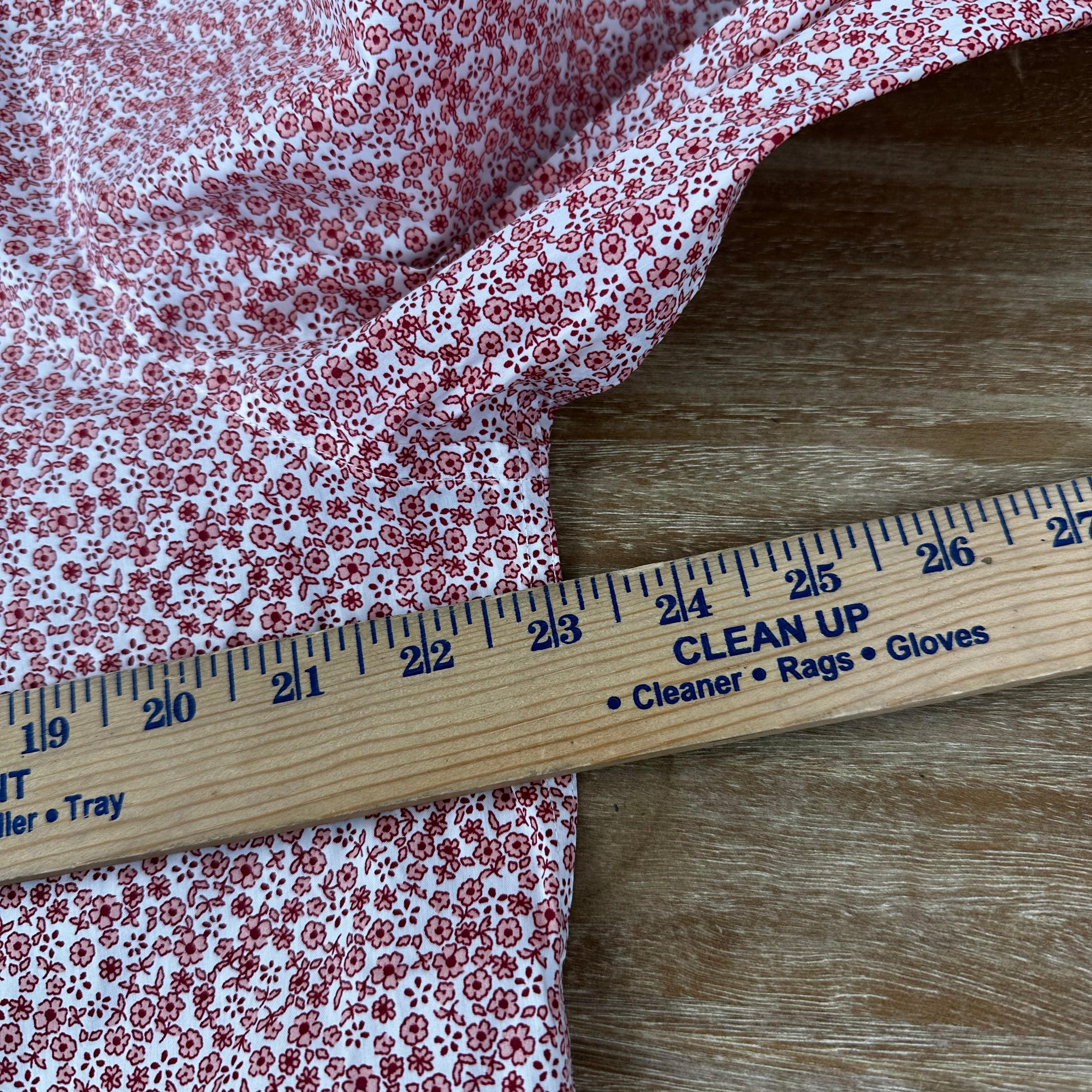 Psycho Bunny Shirt Mens 16.5 34/35 Red White Floral Stretch Slim Fit Button Up
