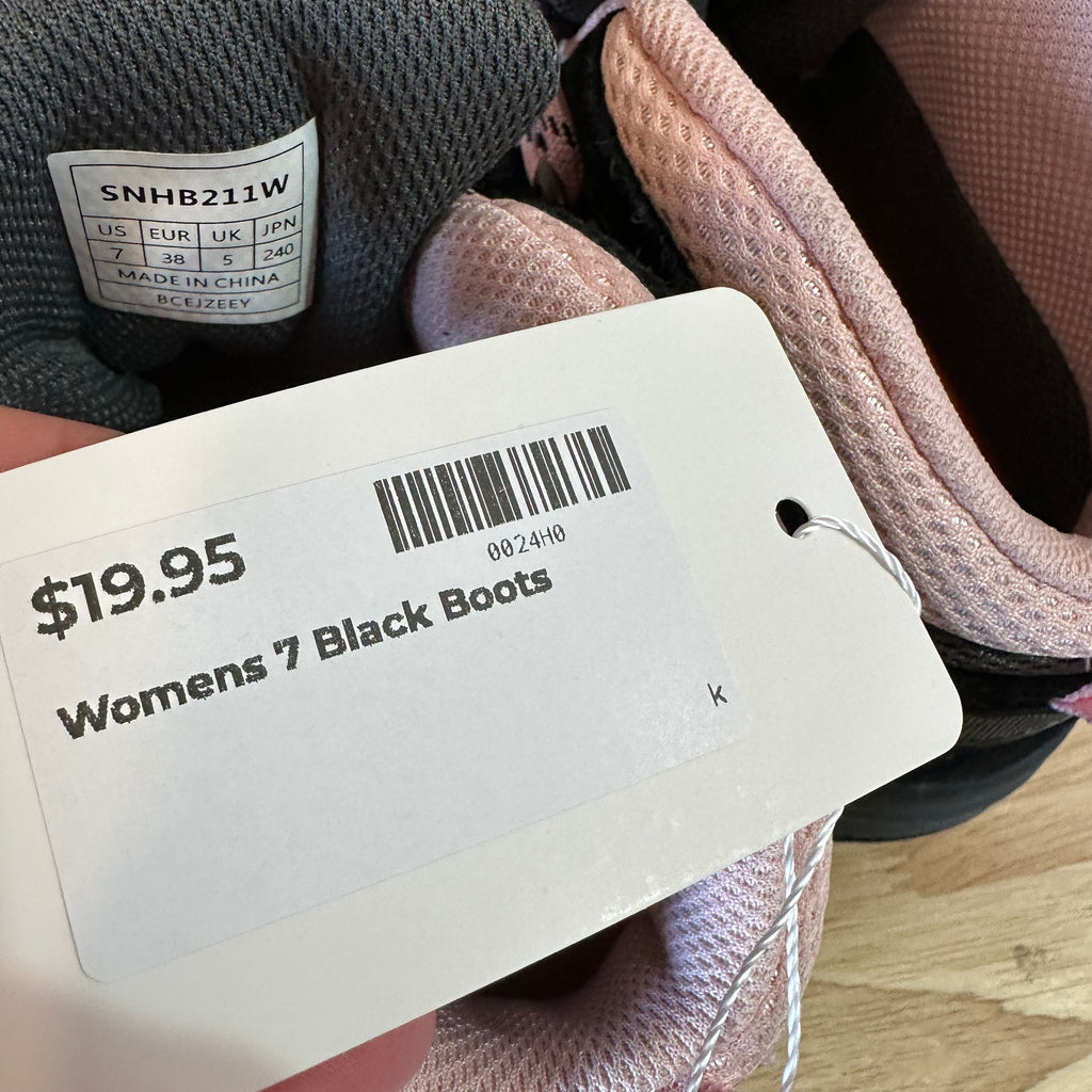 Black and Pink Womens 7 Hiking Boots