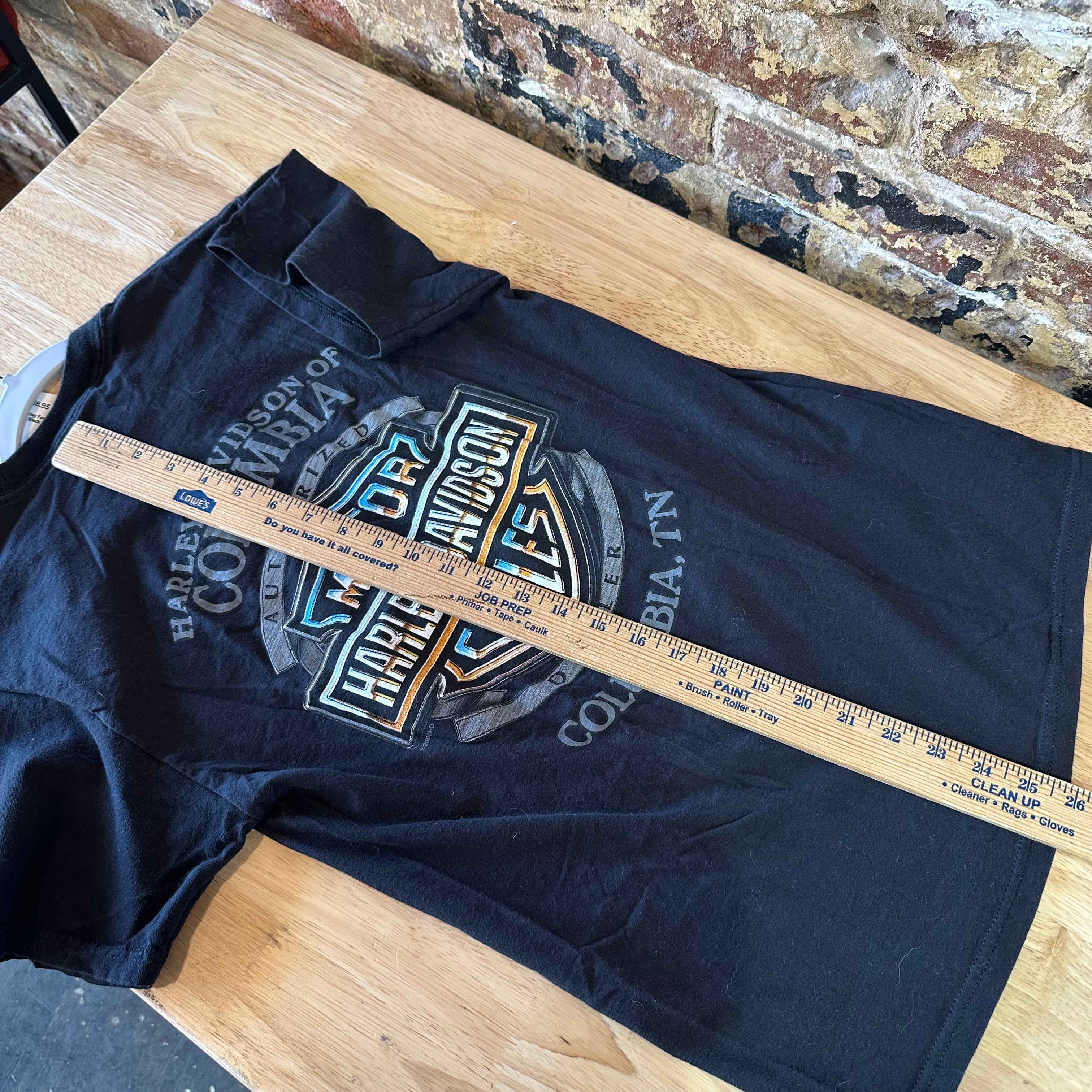 Harley Davidson Forged in Steel T-Shirt Mens Medium Black Biker Short Sleeve TN