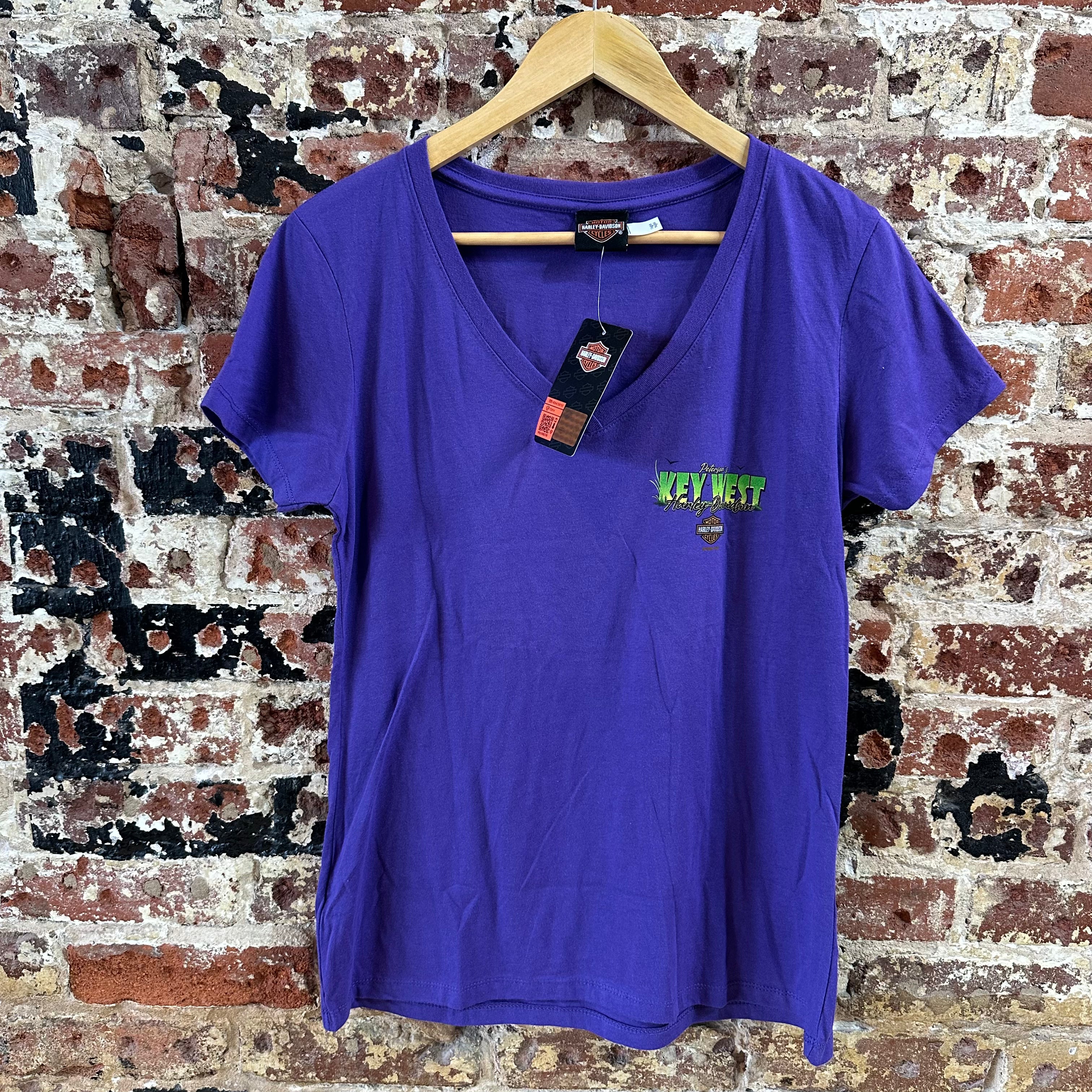 Harley Davidson Women's XL Short Sleeve Purple T-Shirt V-Neck NEW