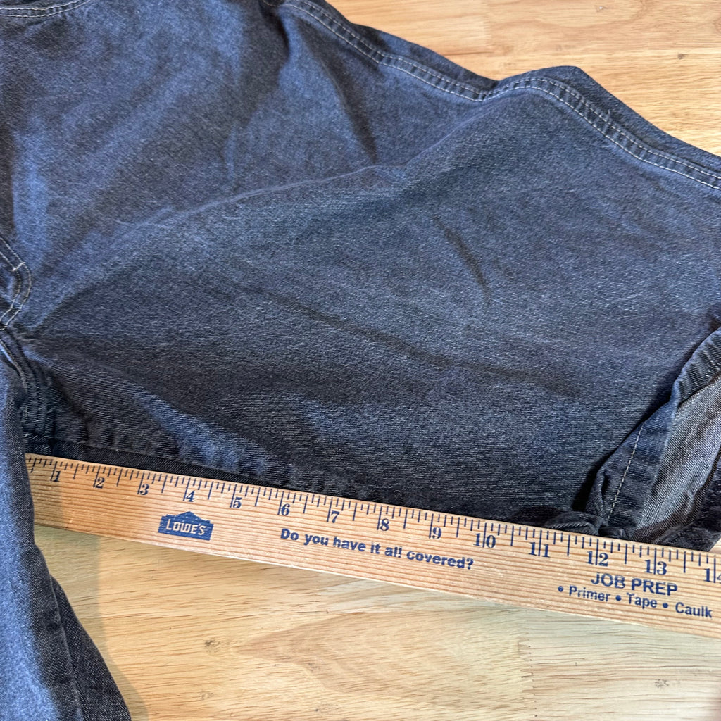 Dickies Shorts Mens 44 Logo Black Denim Jean Workwear 12.5" inseam Y2K Baggy