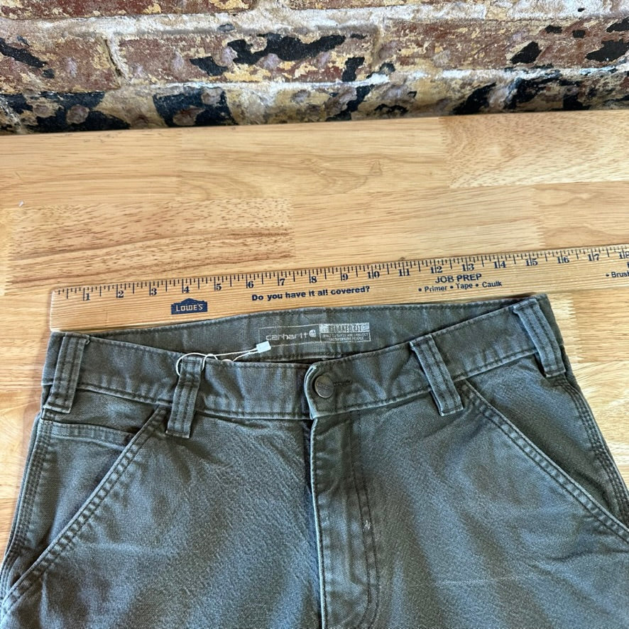 Carhartt Duck Utility Relaxed Fit Pants green rugged canvas work Mens 30x32