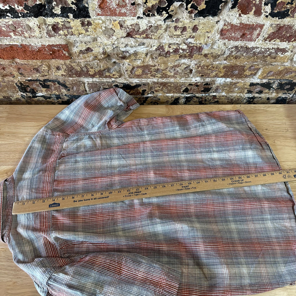 Carhartt shirt button up Short Sleeve Work Shirt Red Plaid Casual Mens Large