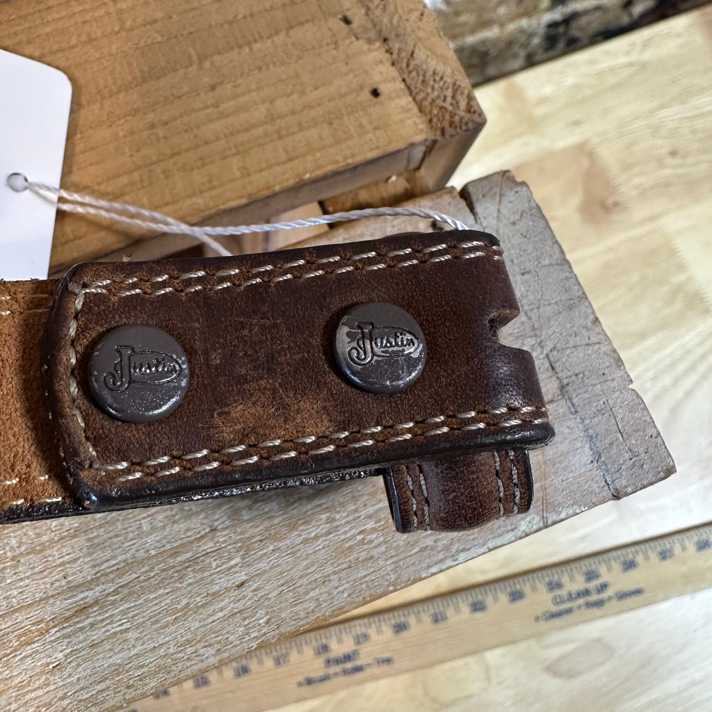 Justin top Grain Cowhide Brown Belt Mens 44
