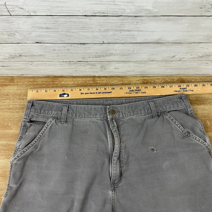 Carhartt B283 CHR Shorts Mens 38 Relaxed fit canvas Gray 9.5" ins Casual Utility