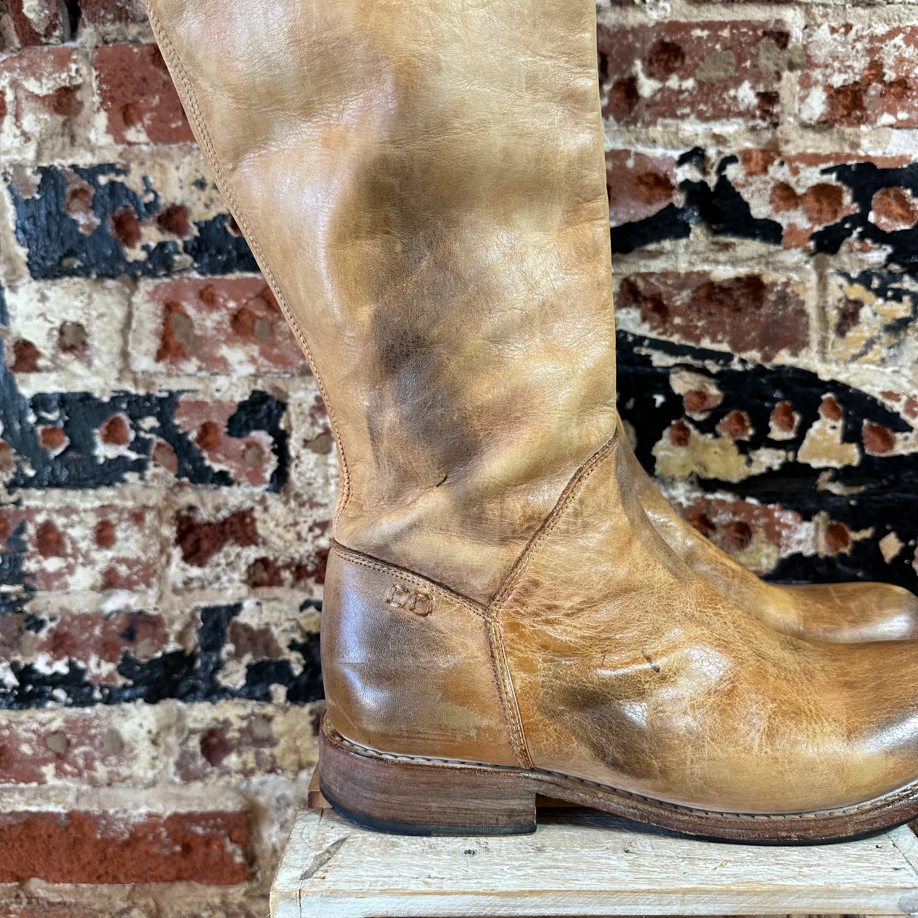 Bed Stu Distressed Brown Tall Boots Womens 8.5