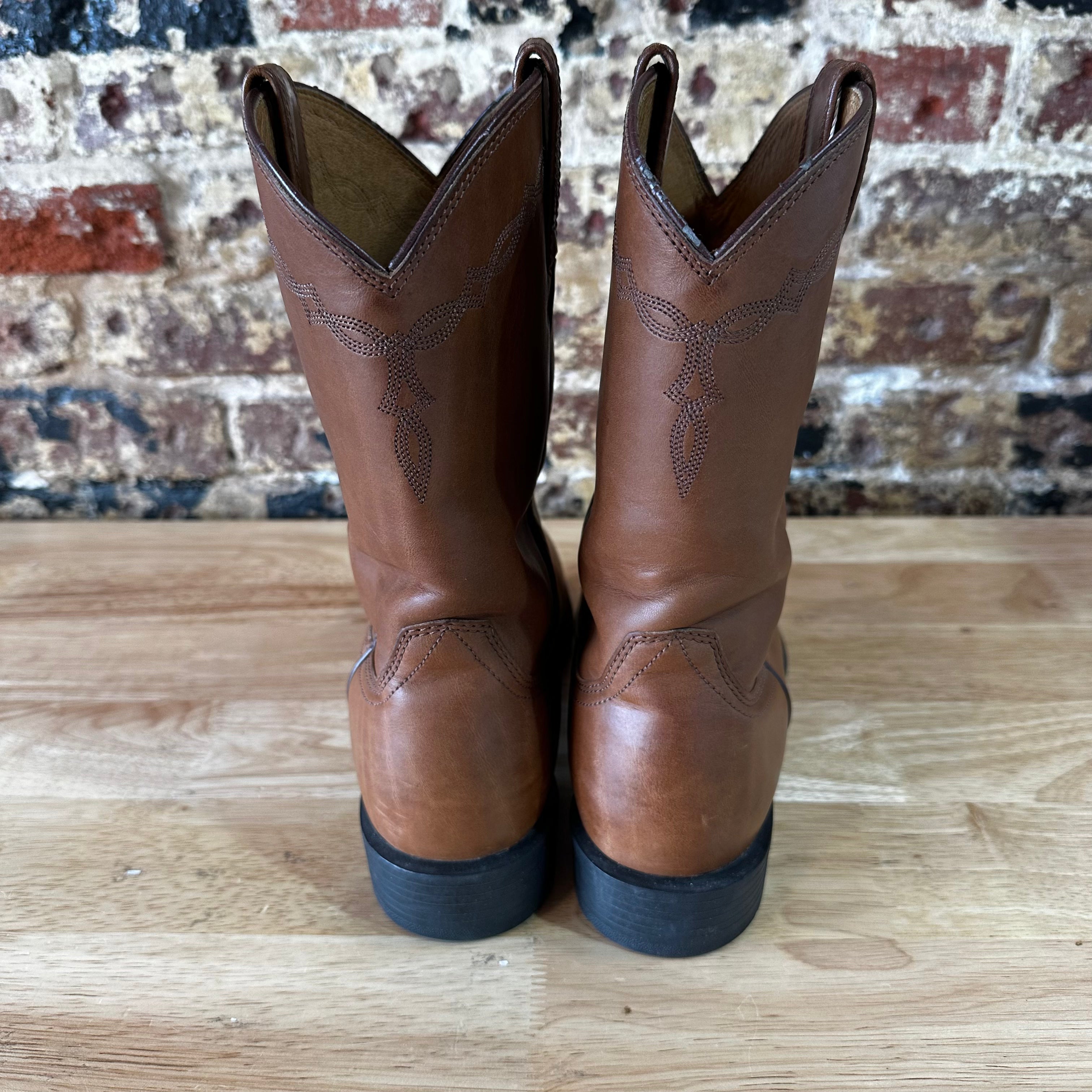 Ariat Boots Mens Size 10.5 EE Brown Leather Western Cowboy Roper ATS 10005019