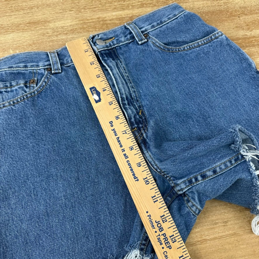 Levi's Cut Off Denim Blue Jean Shorts Womens 8 Distressed - 28x4"