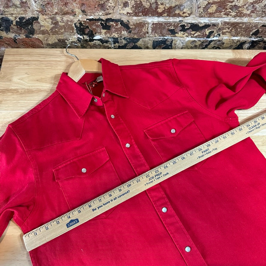 Marlboro Button Up Shirt Mens Small Western Long Sleeve Red