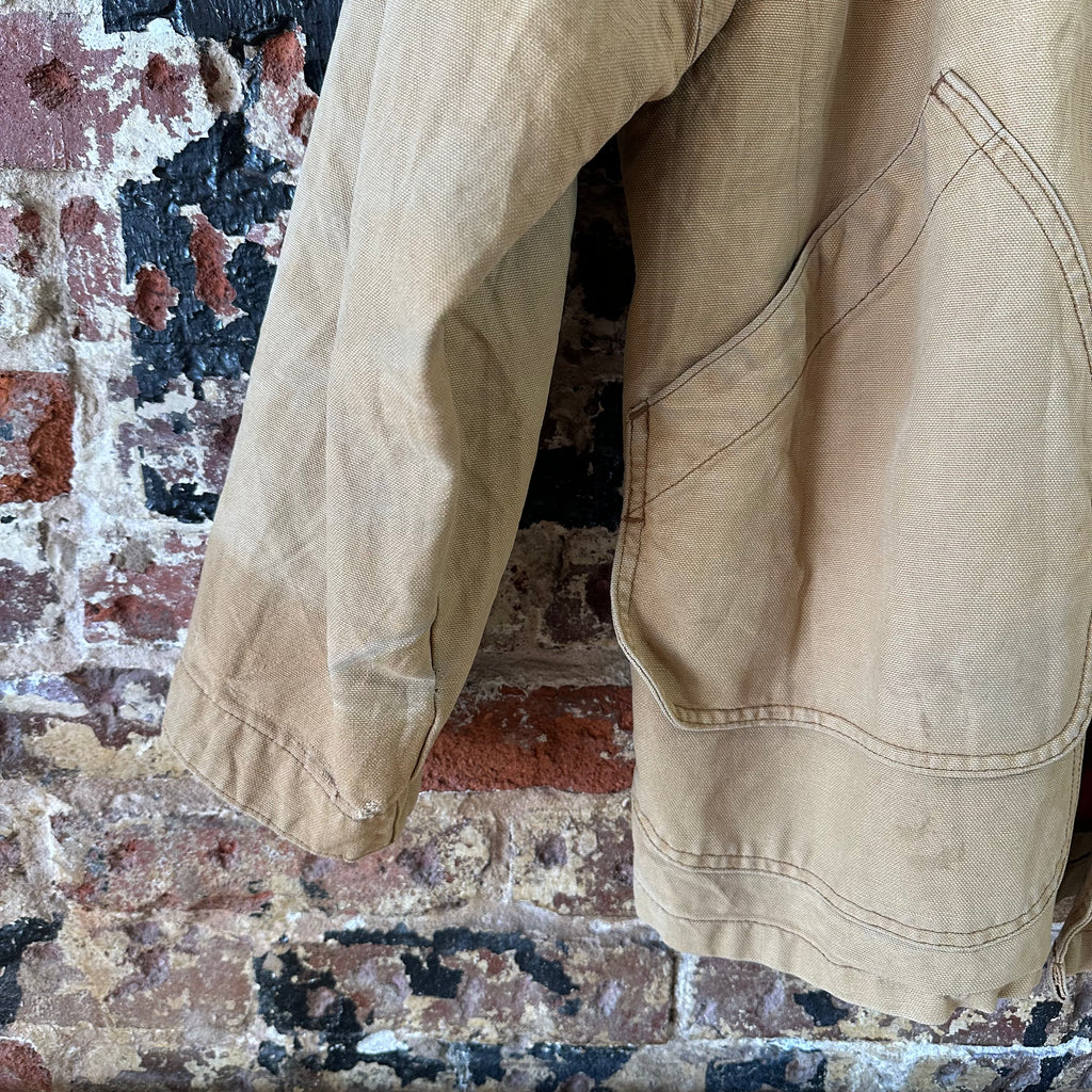 LL Bean Chore Jacket Mens Medium Canvas Barn Coat Lined Corduroy Collar&nbsp;