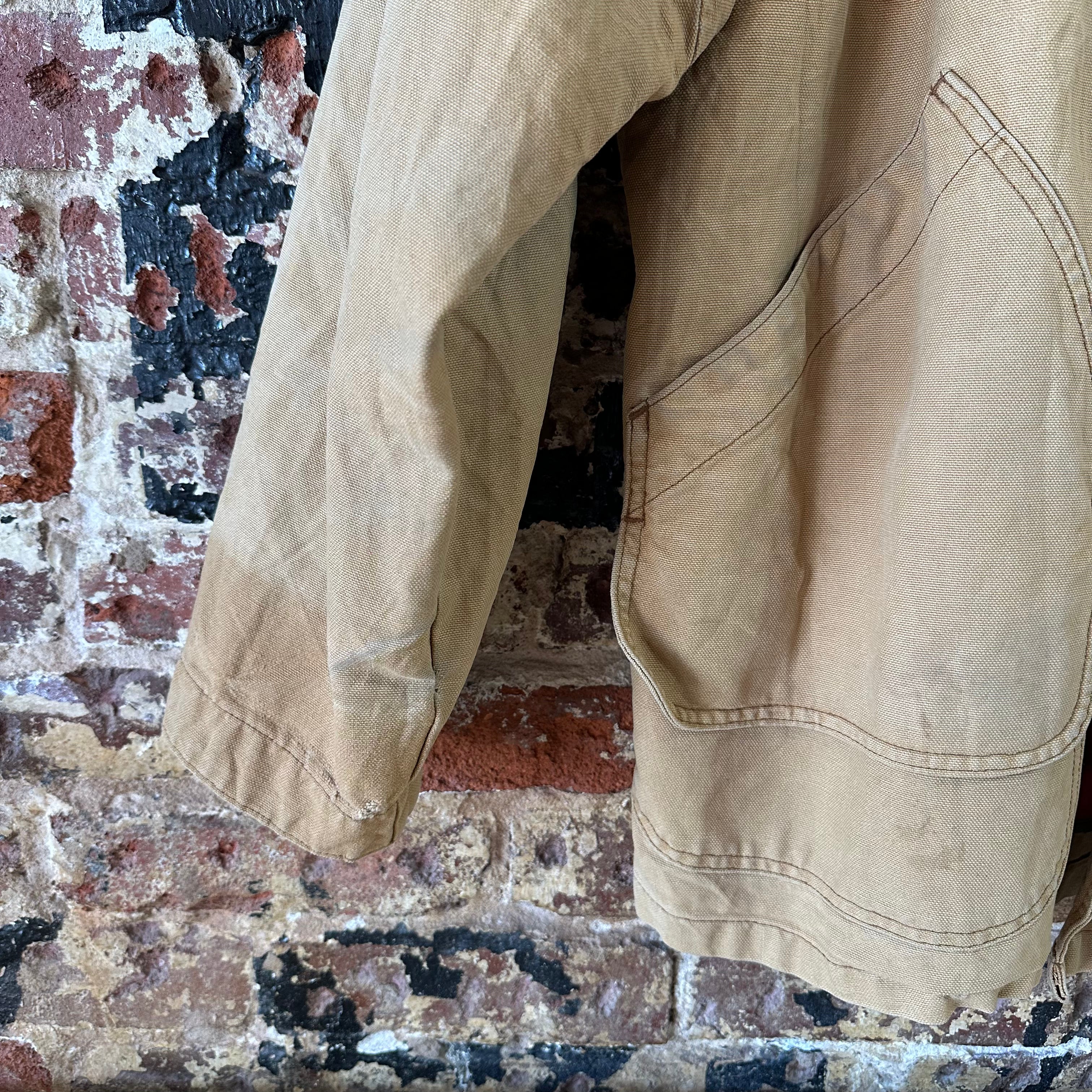 LL Bean Chore Jacket Mens Medium Canvas Barn Coat Lined Corduroy Collar&nbsp;