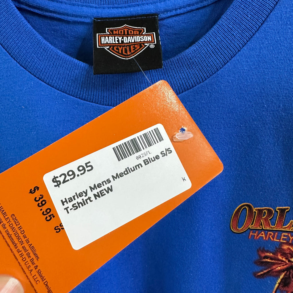 Harley Davidson Men's Medium Short Sleeve Blue T-Shirt