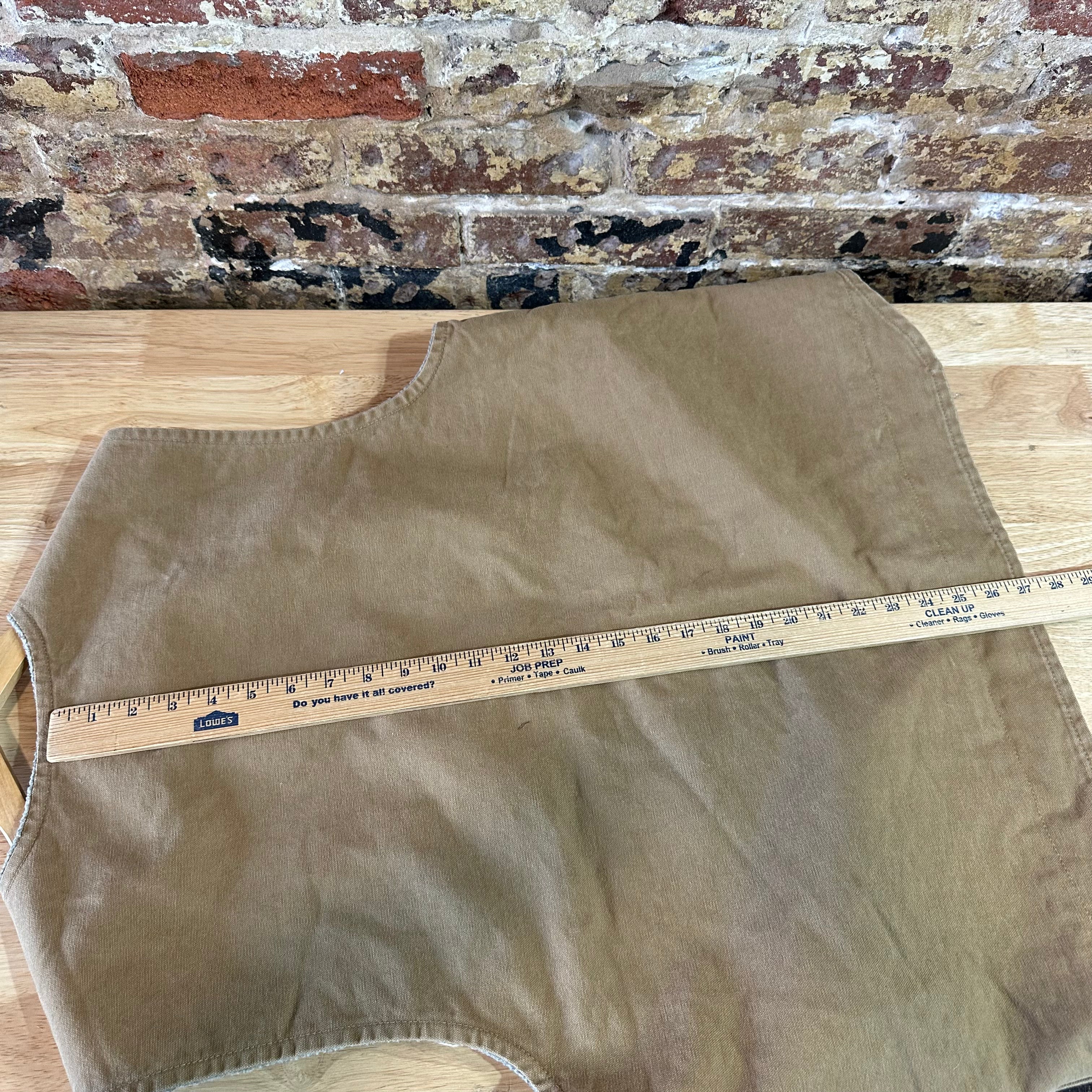 Carhartt Vest Mens XL Tan Canvas Sherpa Lined Workwear Barn Chore