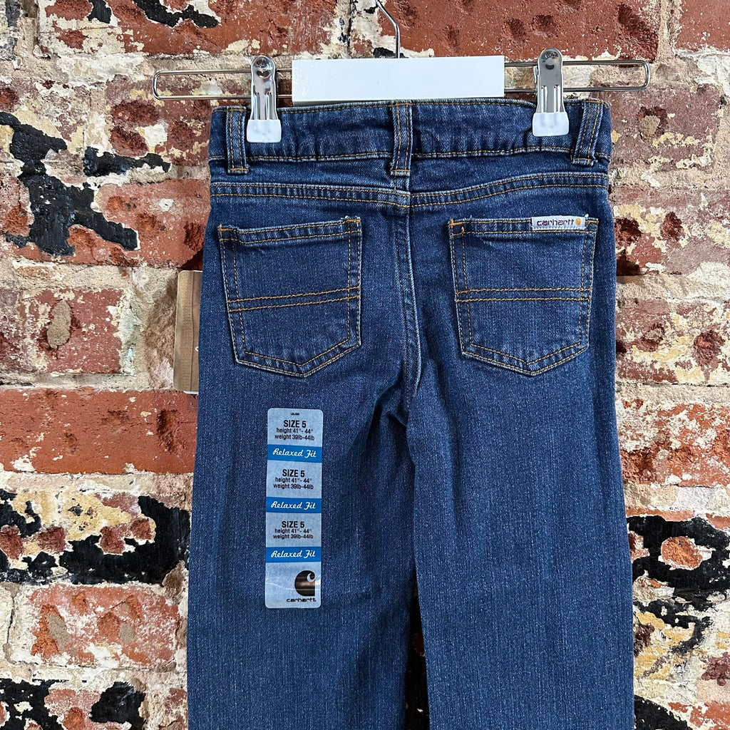 Carhartt Girls Size 5 Blue Jeans adjustable waist Relaxed Fit NEW
