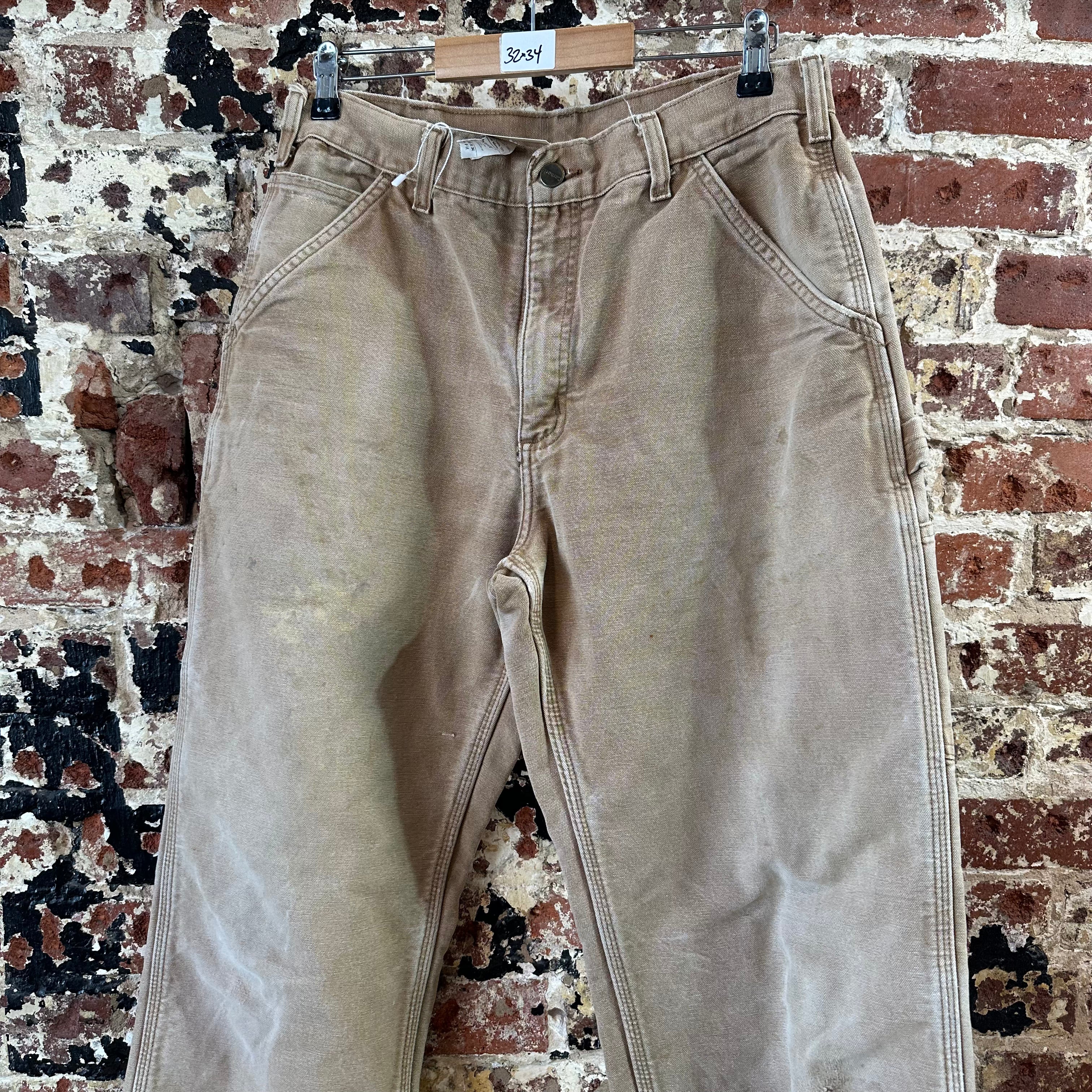 Carhartt Flannel Lined Brown Pants Mens 32x34
