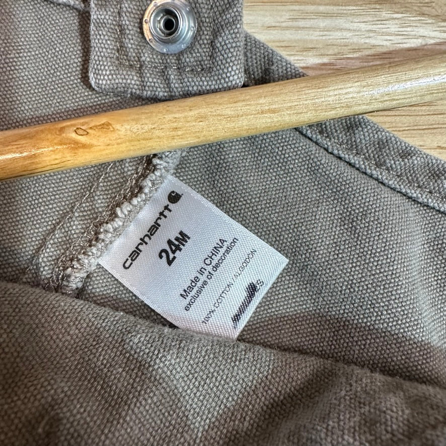 Carhartt Overalls Canvas Brown toddler boys Size 24M Bibs