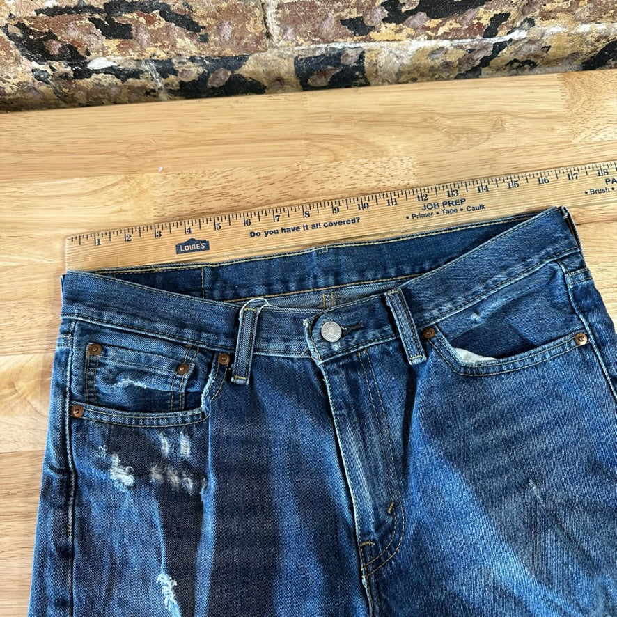 Levis Mens 511 Blue Jeans 33x32 Slim Fit Modern Denim Levi's Distressed