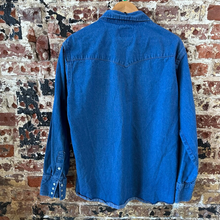 Wrangler Men's 17.5x36 Blue Western Shirt