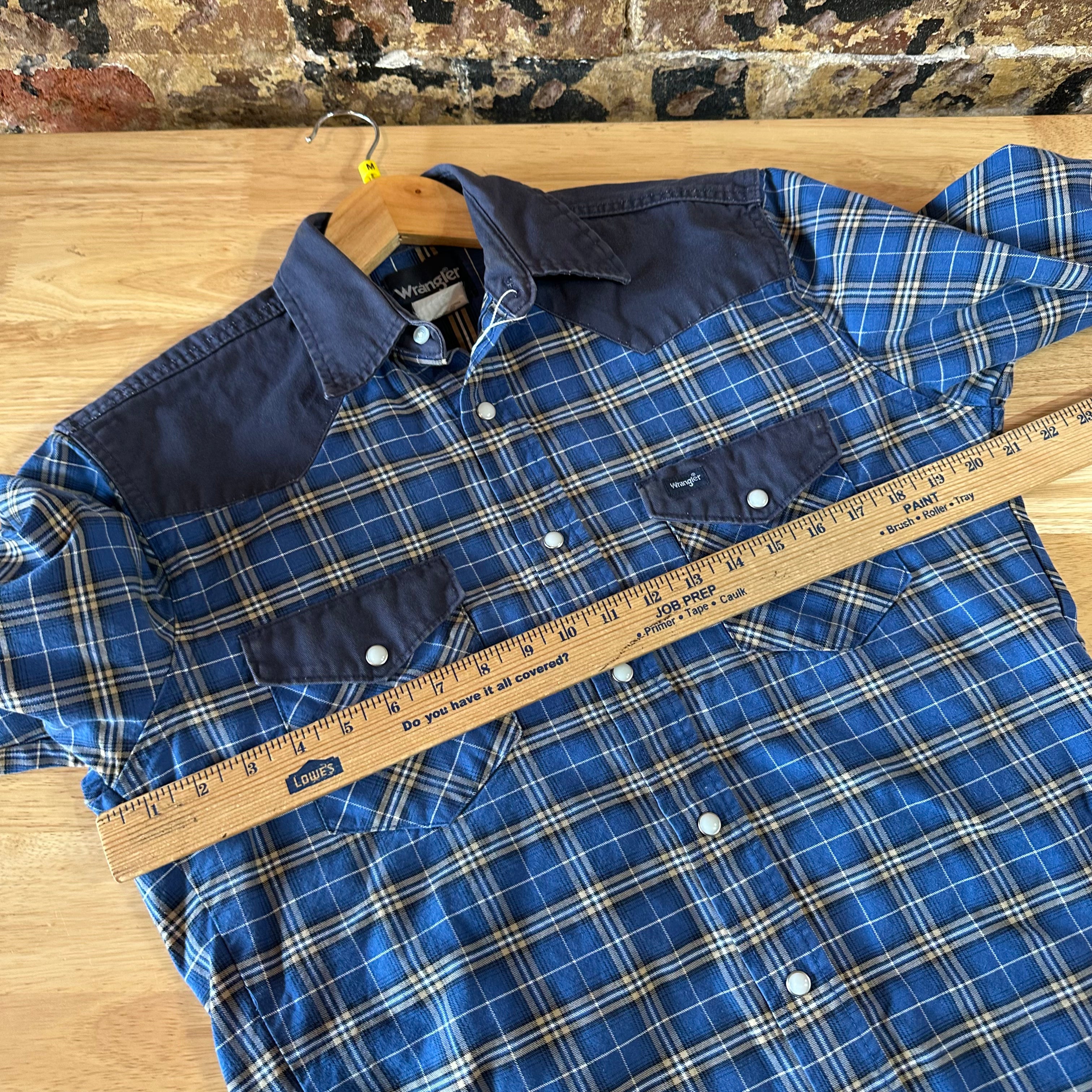 Wrangler Mens Medium Blue Western Shirt