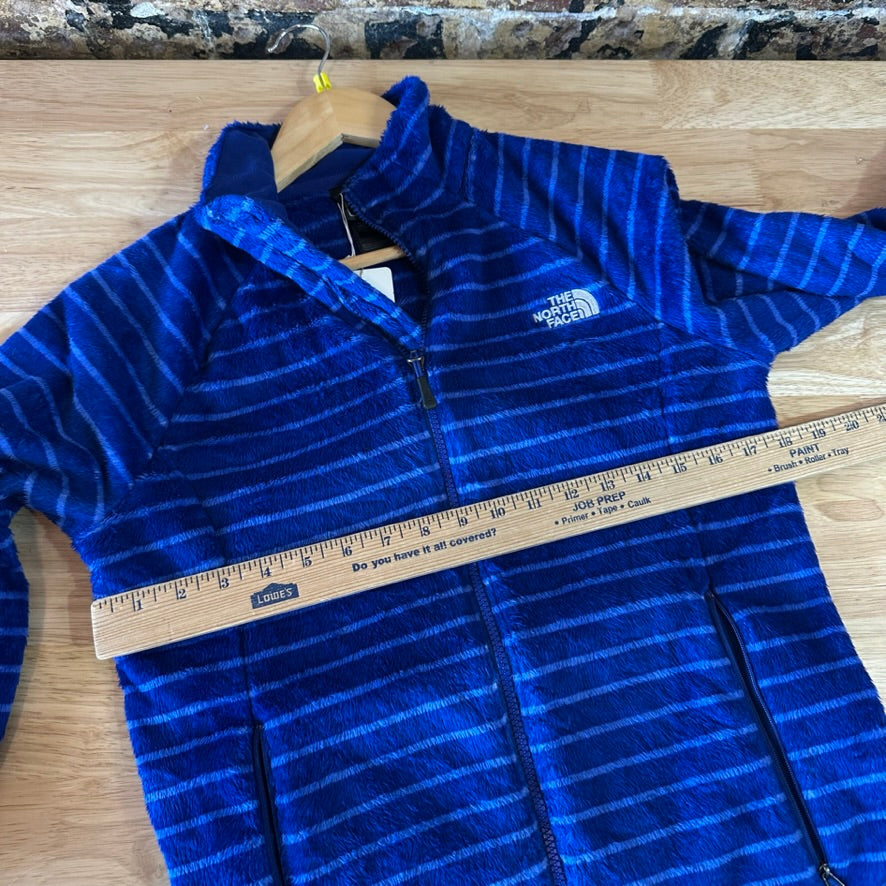 The North Face Women's Medium Full zip Fleece Purple Zip Striped