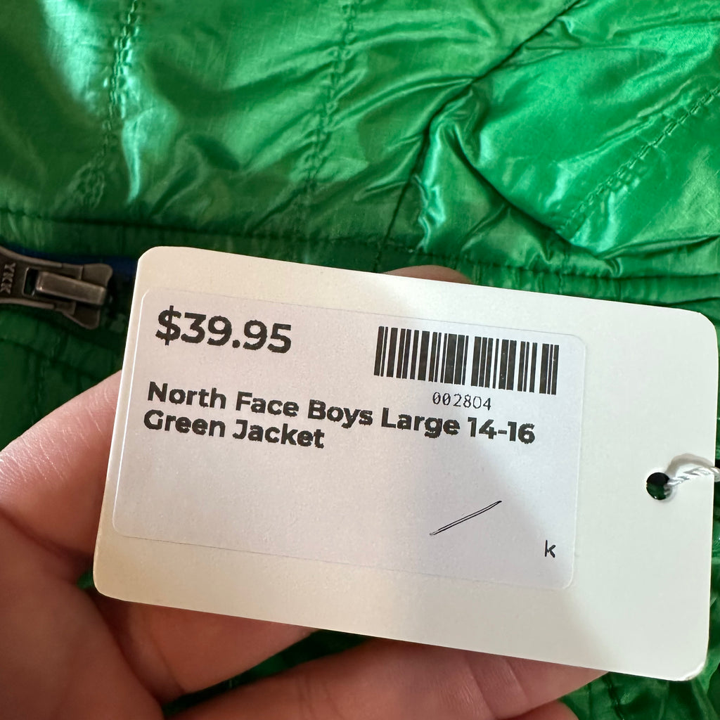 North Face Boys Large Green Jacket