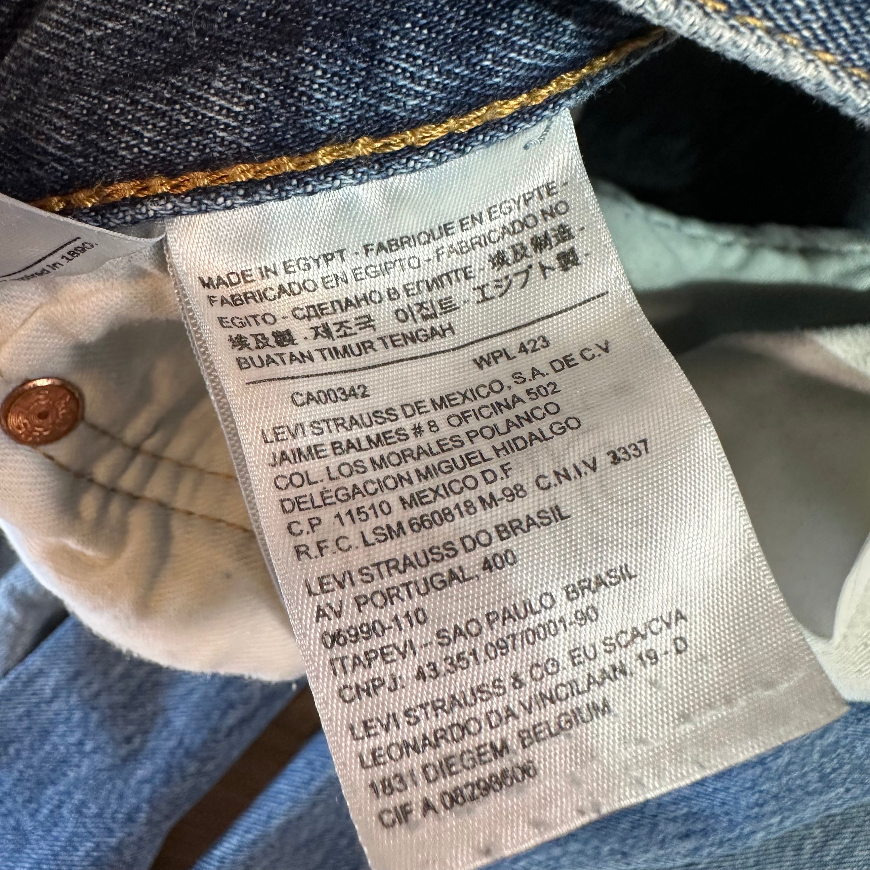 Levis 501 Mens 34x34 Blue Jeans