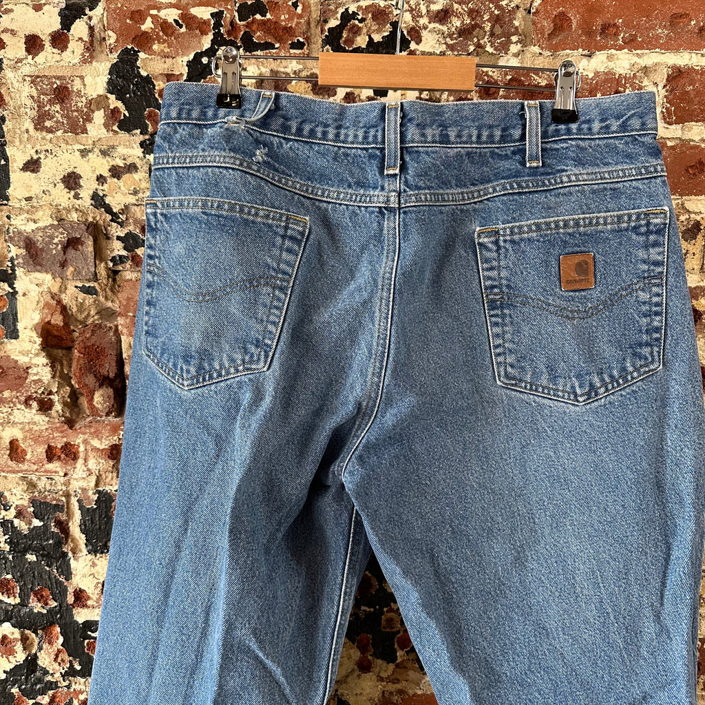 Carhartt Mens 38x28 Blue Jeans
