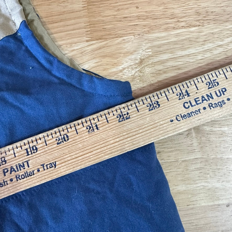 Magellan Outdoors Vest Men’s Medium Blue Tan Quilted Western Style Cowboy Snap