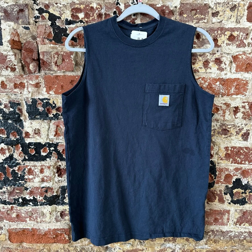Carhartt Mens Small Sleeveless Blue T-Shirt