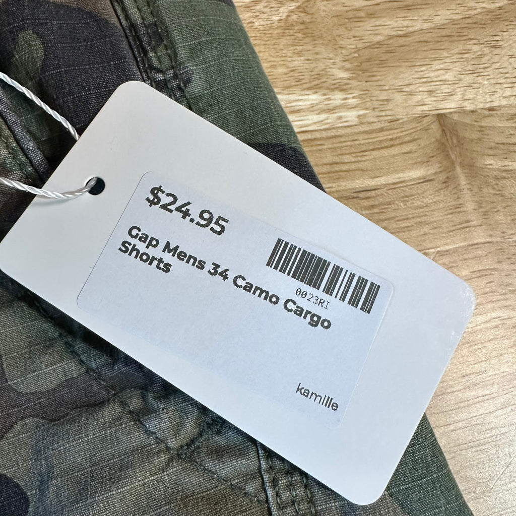 Gap Khakis Shorts Men’s 34 Camouflage 100% Cotton Cargo Shorts heavy