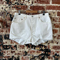 Levi's Cut Off Denim White Jean Shorts Womens 34 Distressed - 34x2.5"