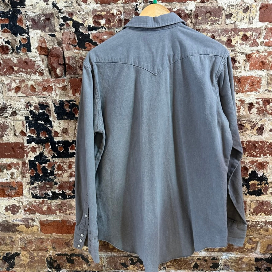 Wrangler Mens 17-35 Gray L/S Button Up
