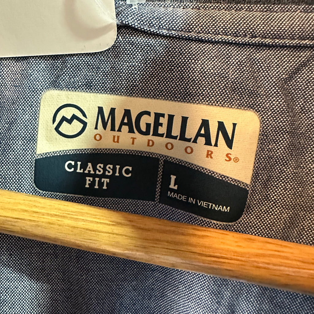 Magellan 1/4 snap Sweatshirt Pullover Blue Campfire Mens Large