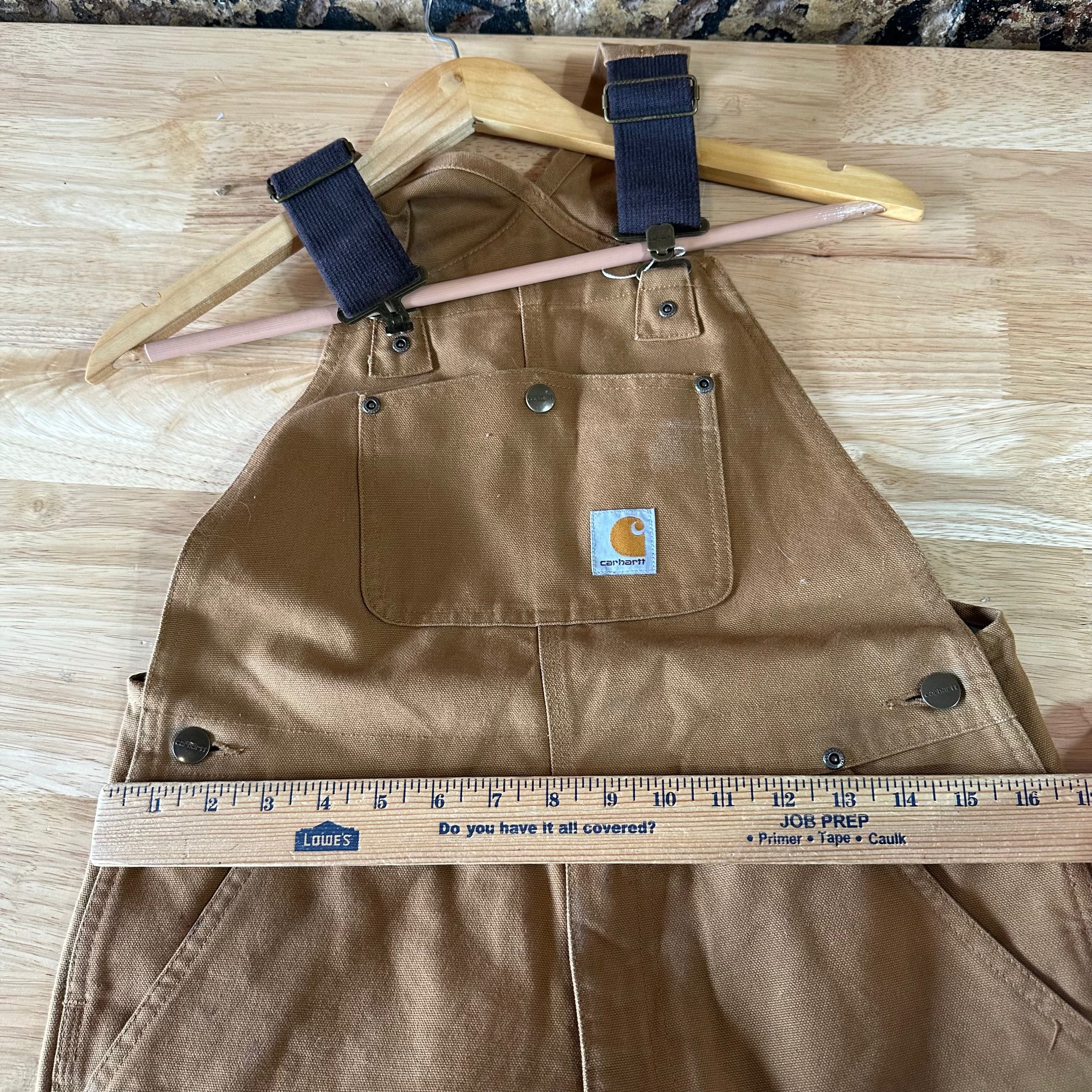 Carhartt Overalls Canvas Brown boys 12 Bibs