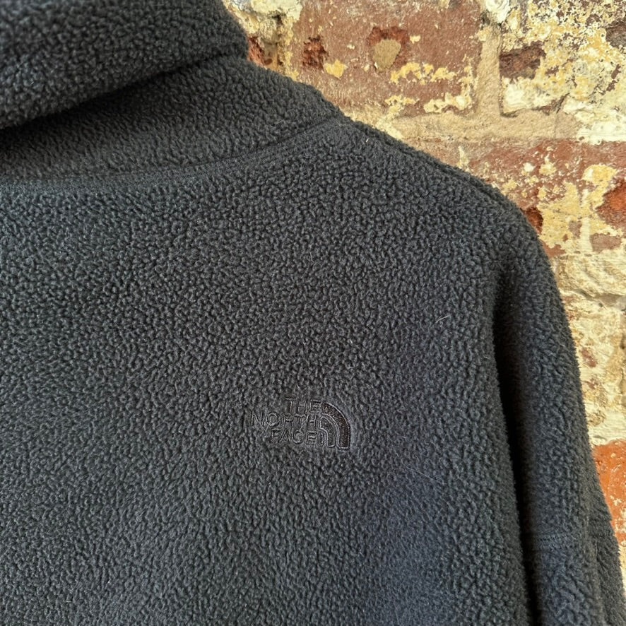 The North Face Riit Pullover Womens Medium Black Grey Fleece Cowl Neck