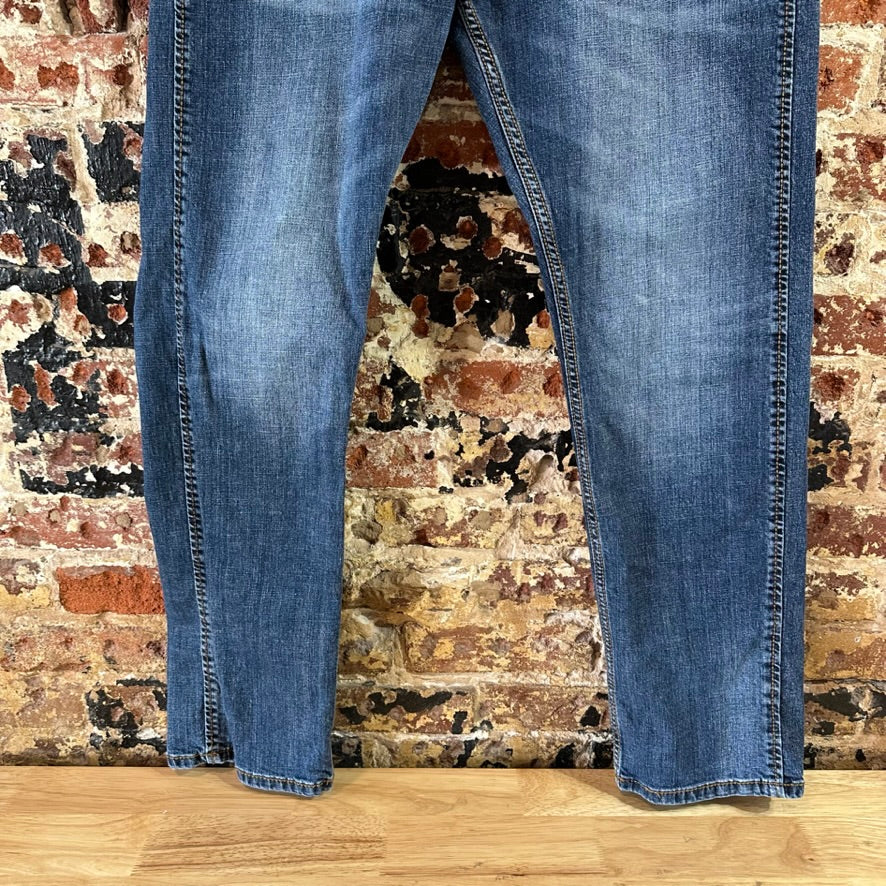 Wrangler Jeans Mens 36x32 Blue Retro Slim Straight Denim Western Cowboy