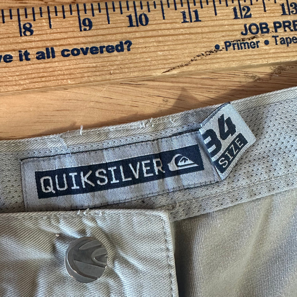 VINTAGE Quiksilver Cargo Pants Mens Straight Skater Surf Utility Men 34x30 Y2K