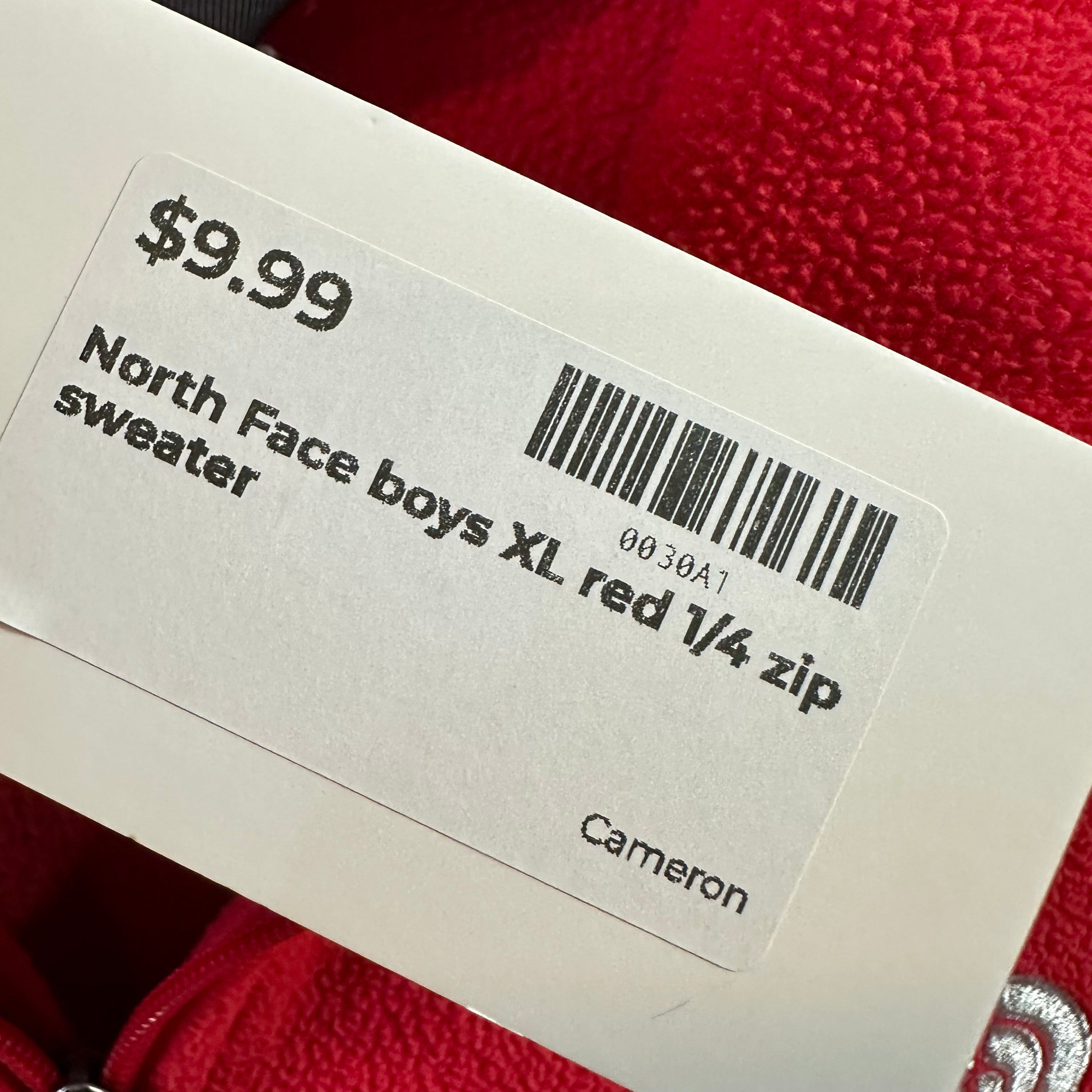 The North Face Boys XL red Long Sleeve Fleece