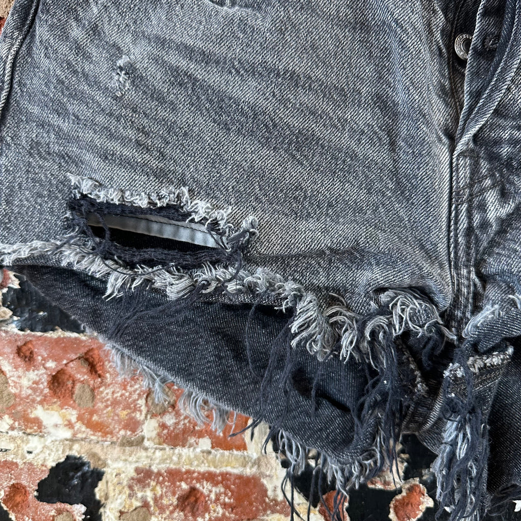 Levi's Cut Off Denim Black Jean Shorts Womens 27 Distressed- 30x2"