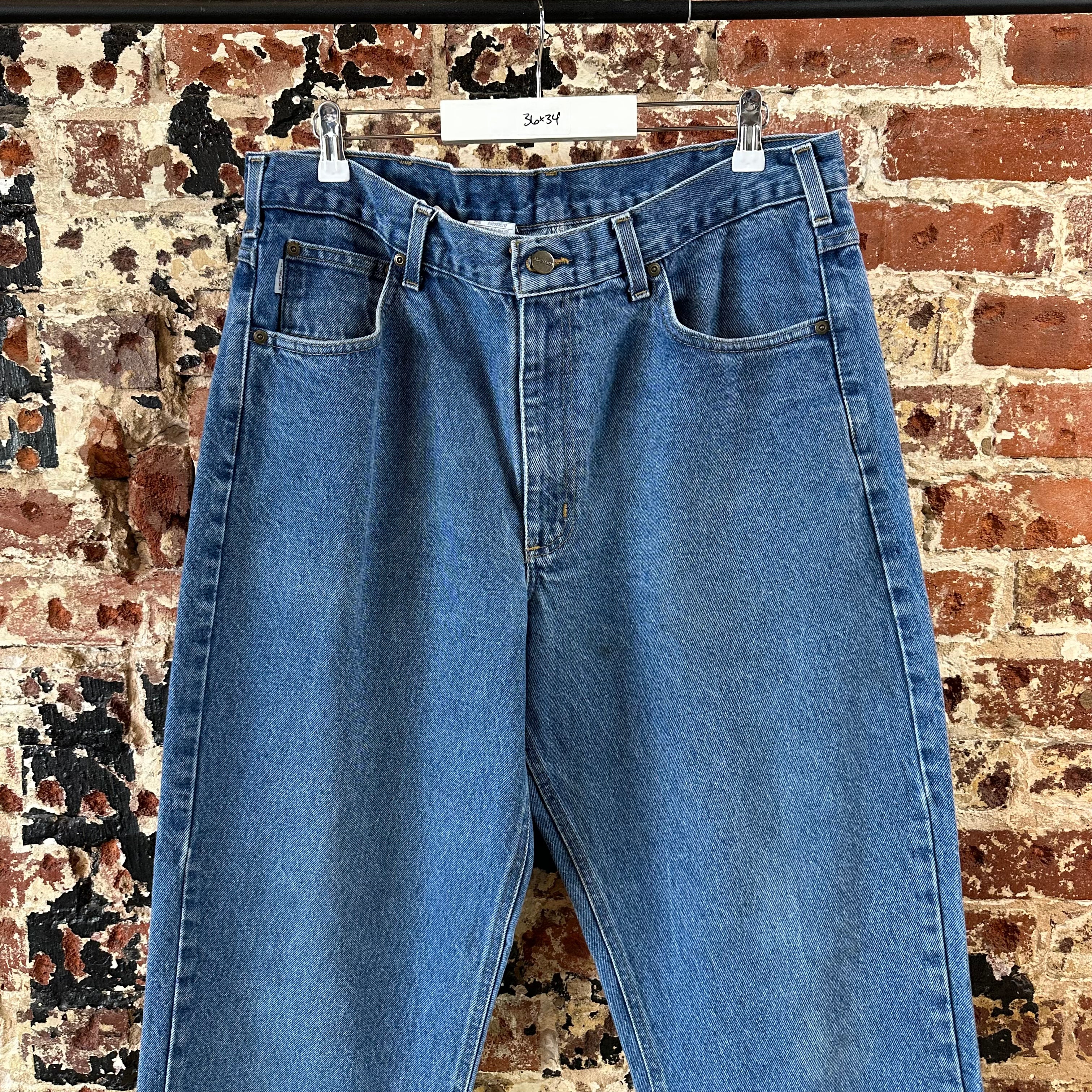 Carhartt Mens 36x34 Blue Jeans