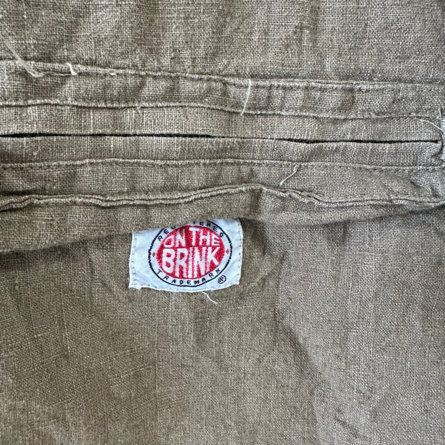 On The Brink Vest 90’s Vintage Fishing Hunting Utility Cargo Mens XL Tan