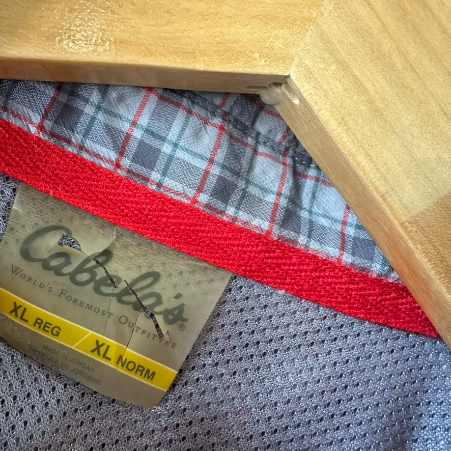Cabela's Shirt Mens XL Long Sleeve Button Vented Gray Plaid Outdoor