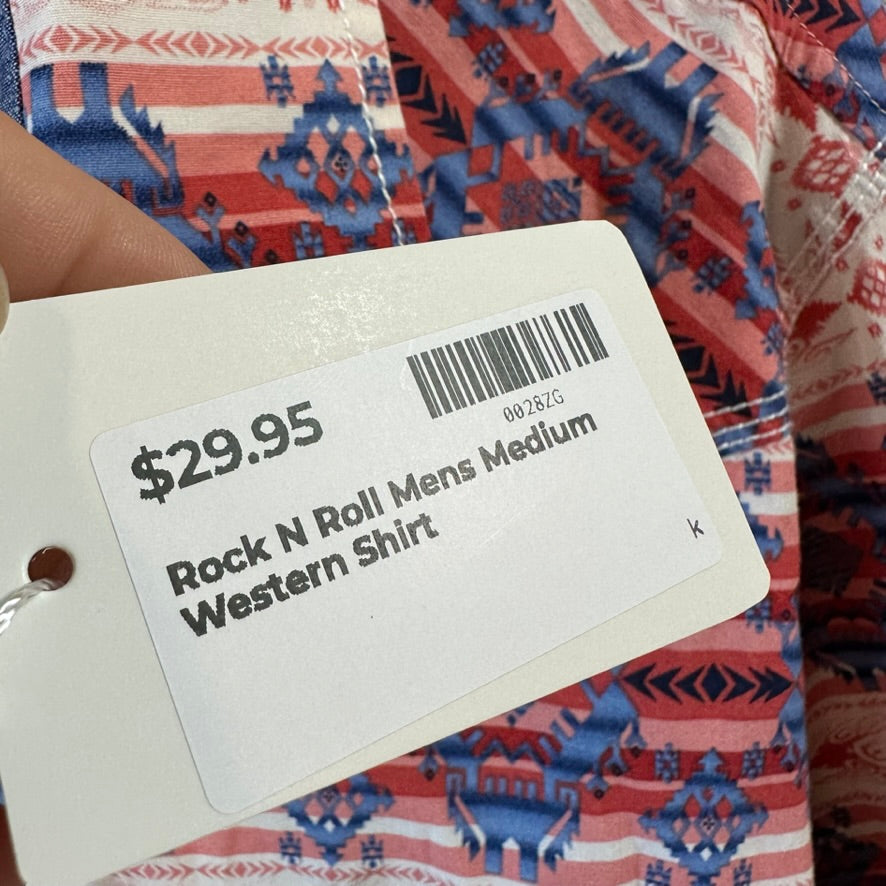 Rock N Roll Mens Medium Aztec Western Shirt
