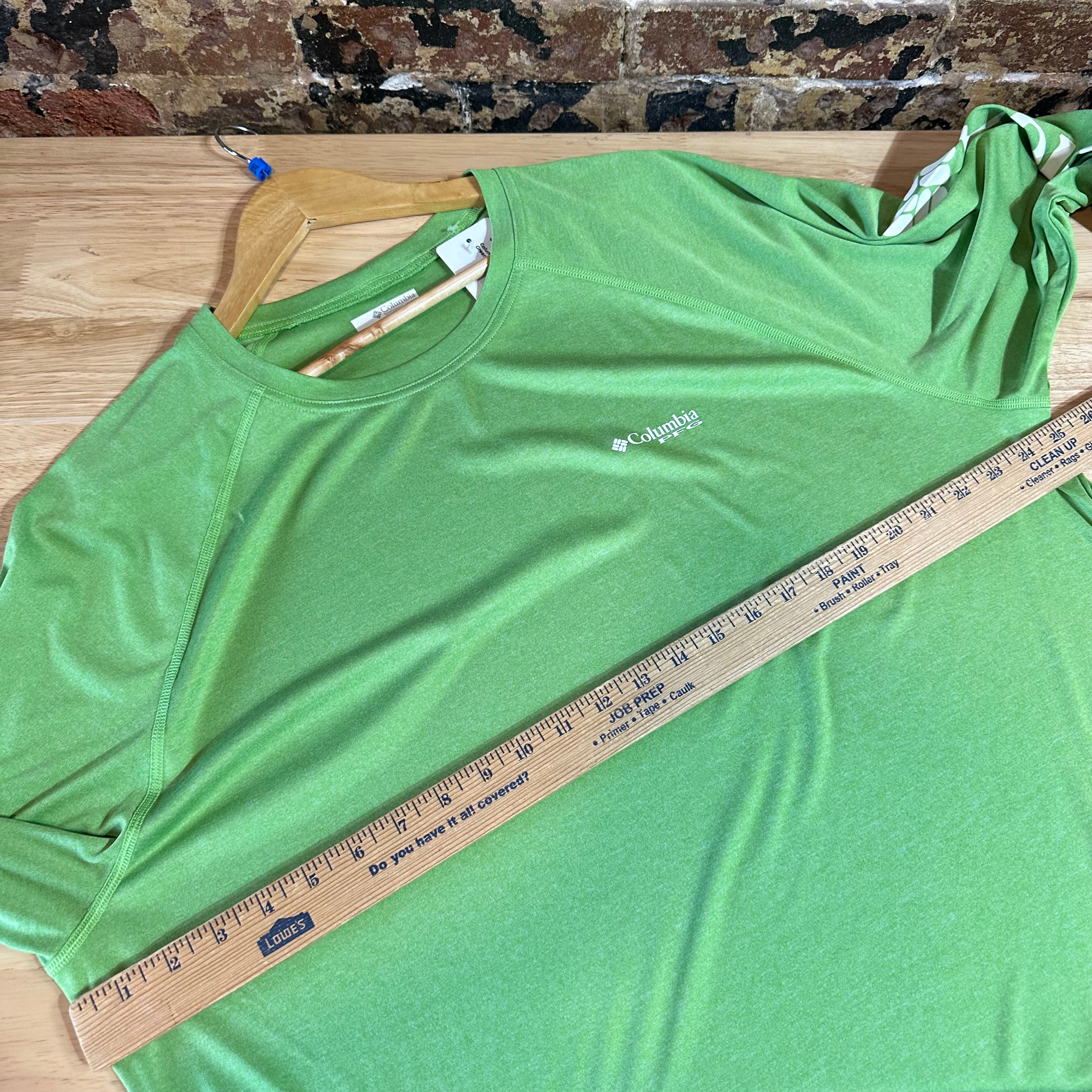Columbia PFG Mens 2XL tall Green Long Sleeve Shirt