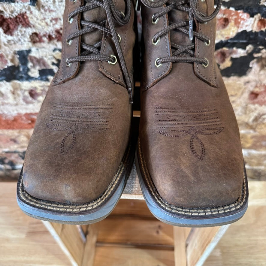 Tony Lama Mens 10 Lace up Western Steel Toe Boots