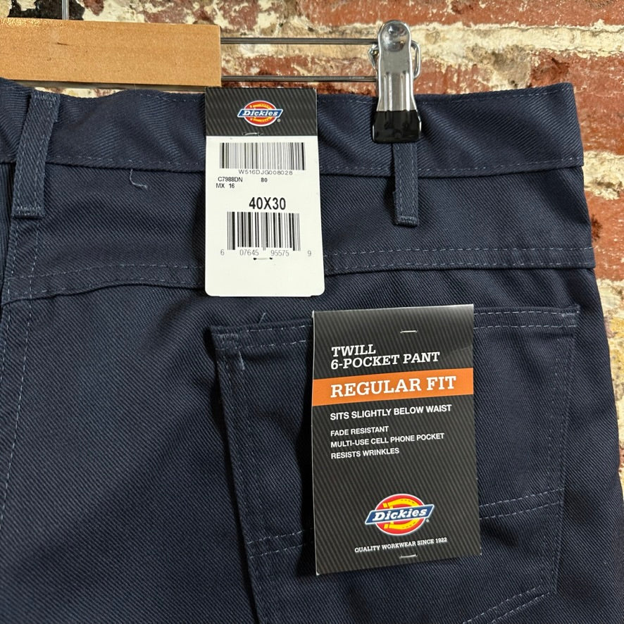 Dickies Men’s Pants 40x30 Blue Relaxed Straight Fit Workwear Utility NEW