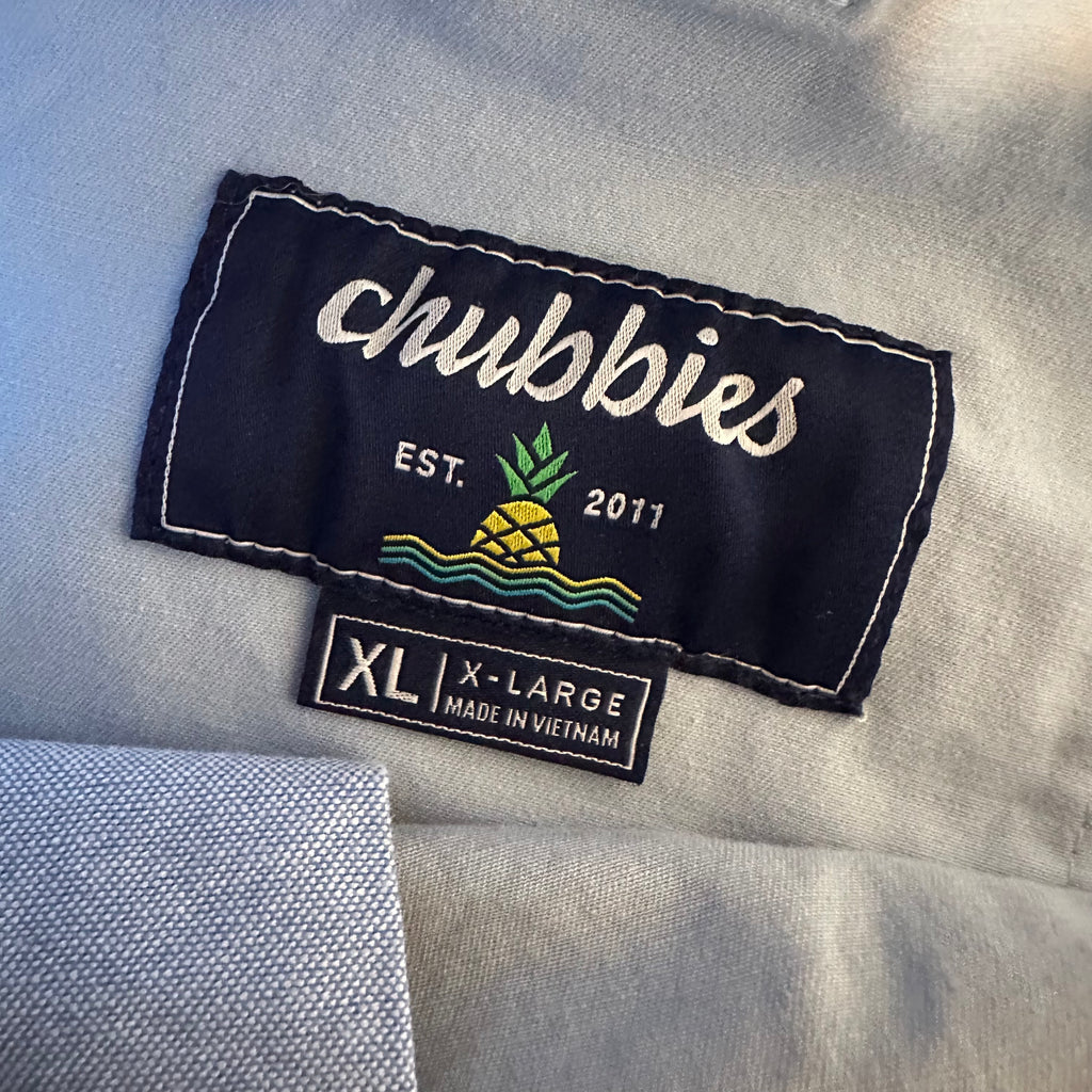 Chubbies Everywear Shorts Mens Size XL 5.5 Inseam Original Stretch Twill Blue