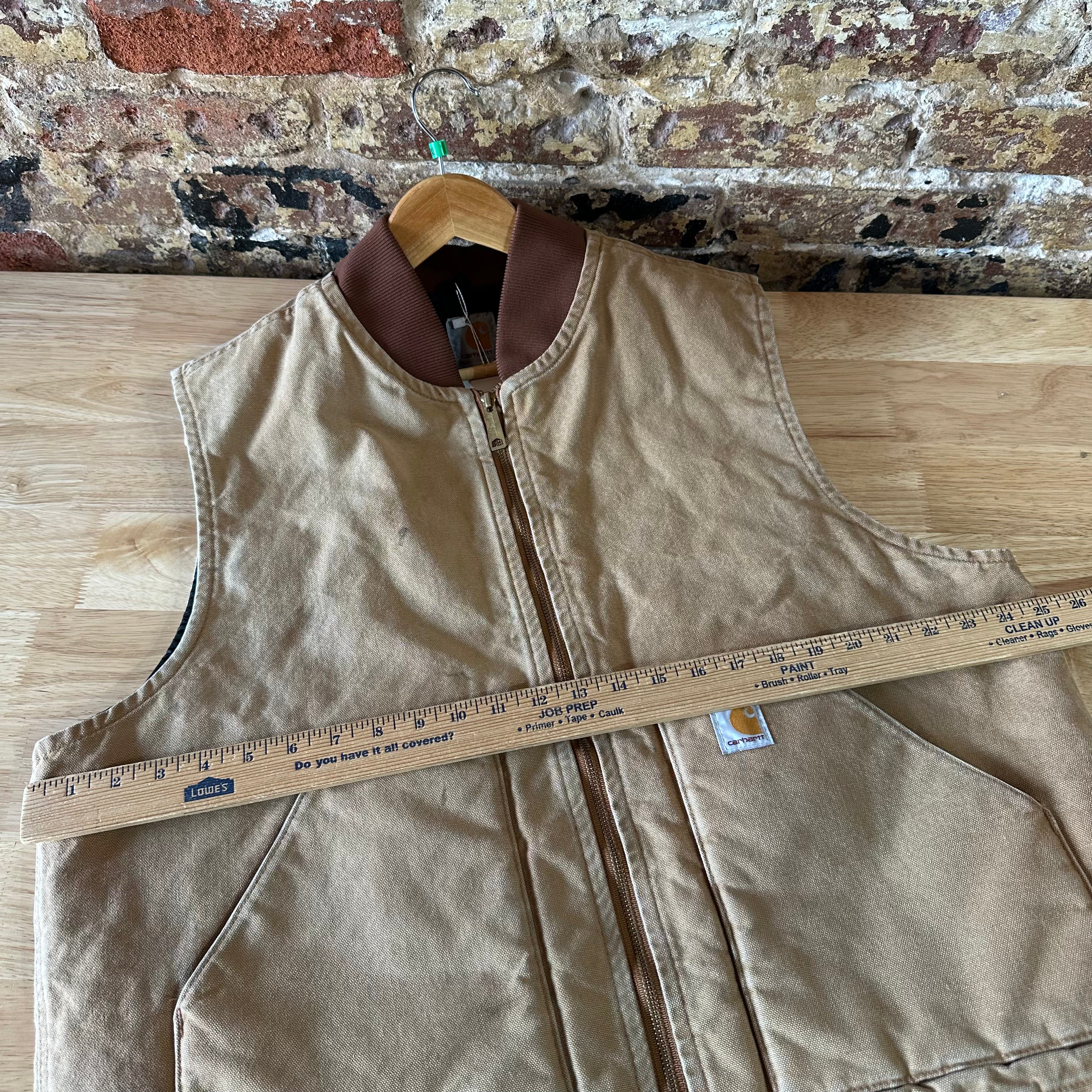 Carhartt Canvas Vest V01 BRN Men's Size XL Full Zip Brown