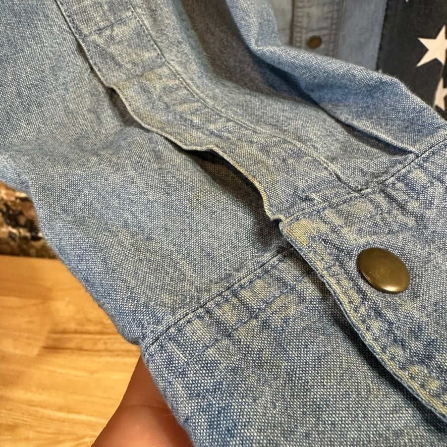VTG Wrangler Mens Medium Western Flag Shirt